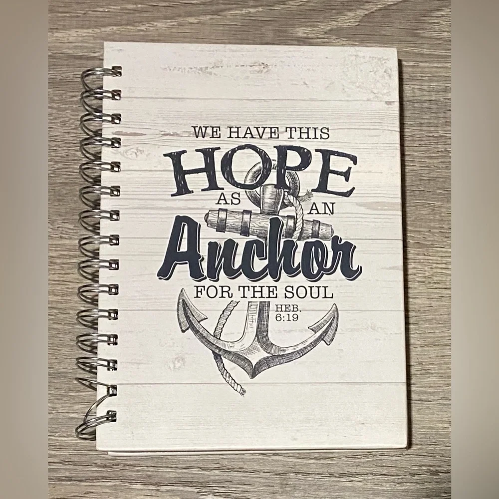 Inspirational Anchor Religious Journal Christian Spiral Notebook  Faith Journal